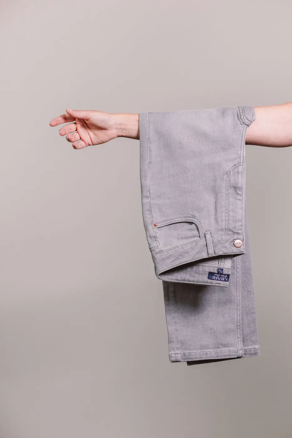 Petite Slim Fit Jeans – Light Grey — detailfoto 3